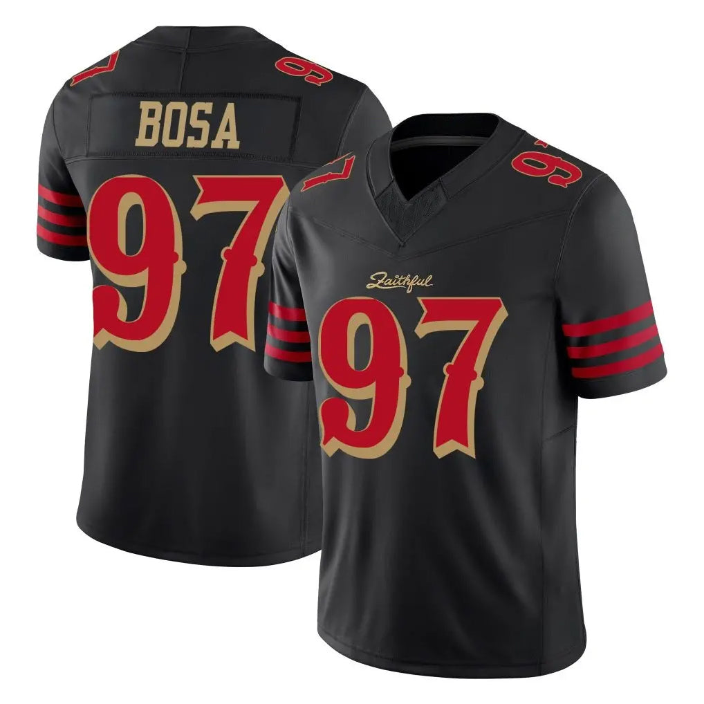 SF.49ers #97 Nick Bosa Player Black Limited Rivalries Collection Home Game BALCE Stitched Jerseys
