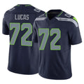 S.Seahawks #72 Abraham Lucas Player Navy Limited Vapor F.U.S.E. Home Game BALCE Stitched Jerseys