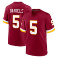 W.Commanders #5 Jayden Daniels Player Burgundy Game Home BALCE Stitched Jerseys