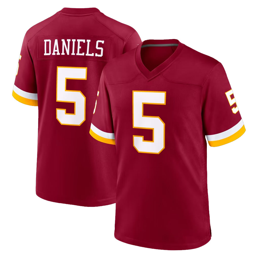 W.Commanders #5 Jayden Daniels Player Burgundy Game Home BALCE Stitched Jerseys