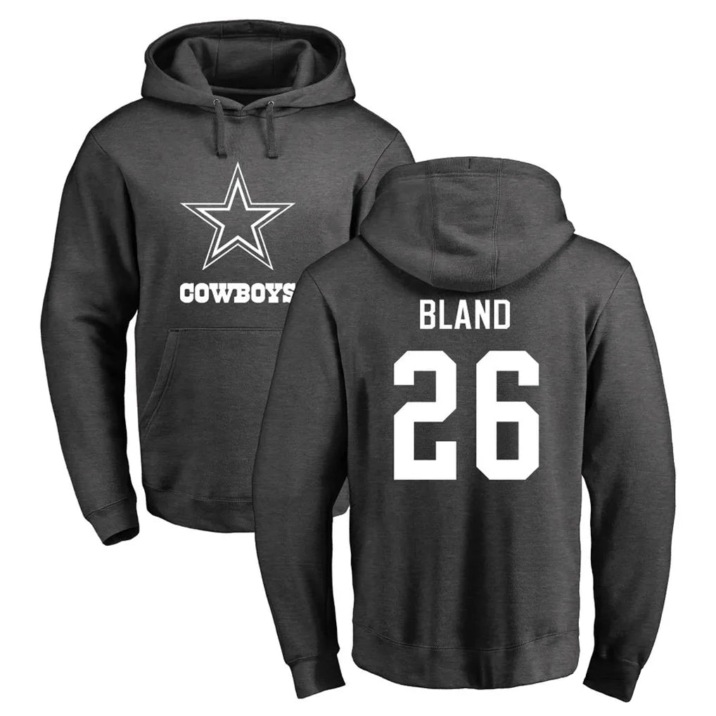 D.Cowboys #26 DaRon Bland Player Ash One Color Pullover Hoodie Limited BALCE Stitched Jerseys