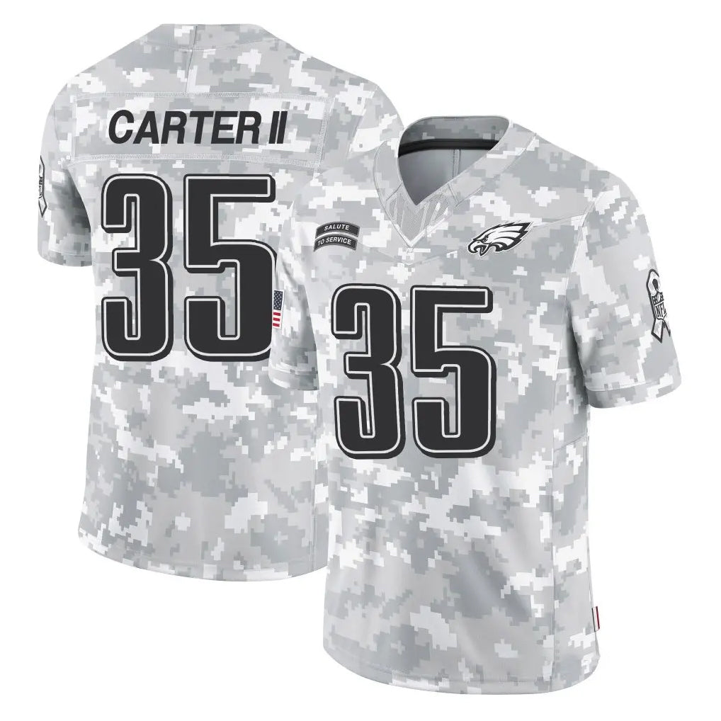 P.Eagles #35 Michael Carter II Player Arctic Camo Salute to Service Limited Game BALCE Stitched Jerseys