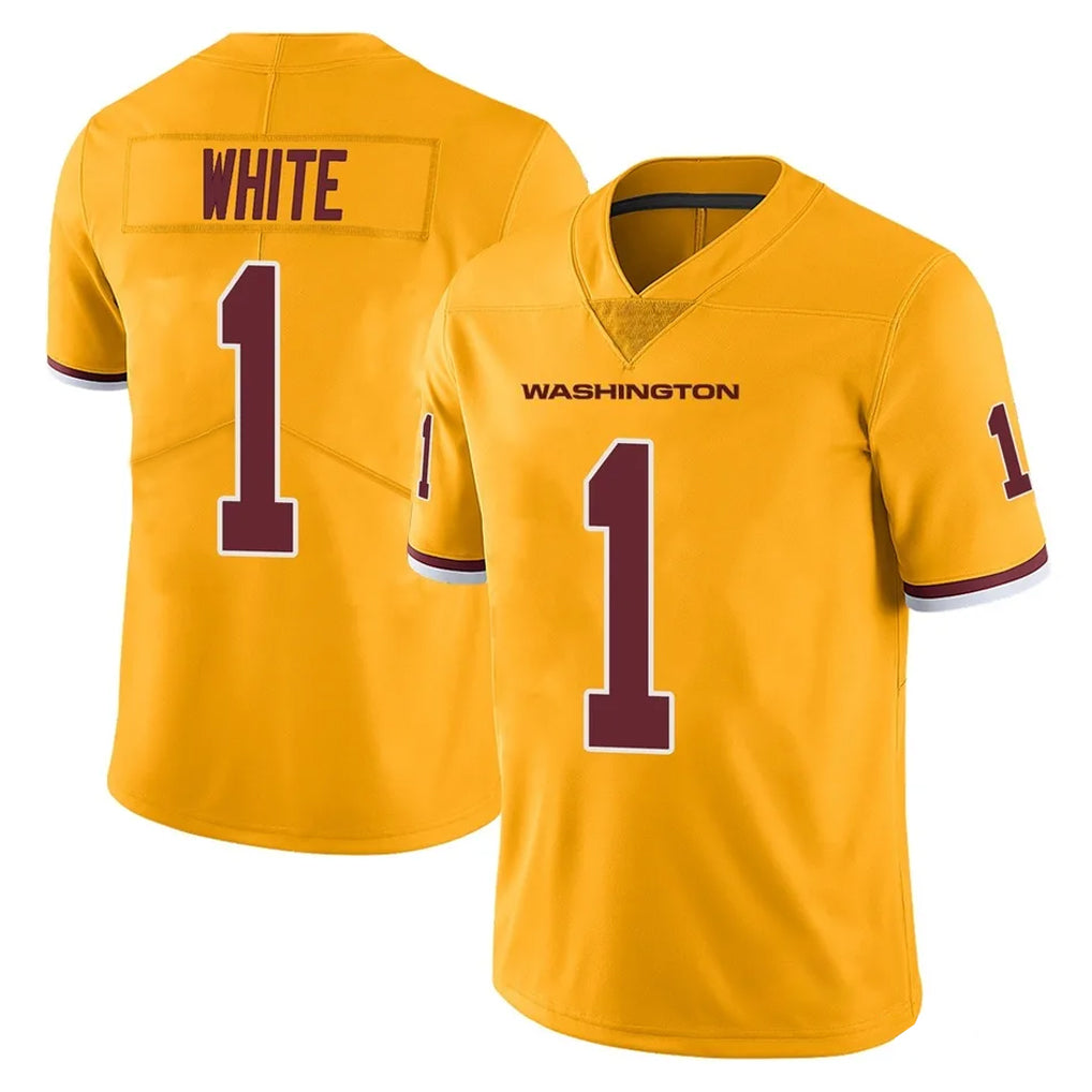 W.Commanders #1 Rachaad White Player Gold Limited Color Rush Home Game BALCE Stitched Jerseys