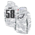 P.Eagles #58 Jalyx Hunt Player Arctic Camo Salute to Service Pullover Hoodies Limited Game BALCE Stitched Jerseys