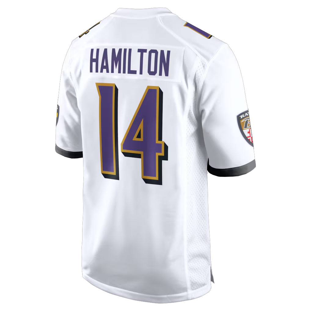 B.Ravens #14 Kyle Hamilton Player White Alternate Home Game BALCE Stitched Jerseys