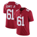 NY.Giants #61 John Michael Schmitz Jr. Player Red Limited Vapor Untouchable Home Game BALCE Stitched Jerseys