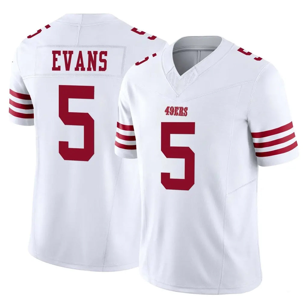 SF.49ers #5 Mike Evans Player White Limited Vapor F.U.S.E. Home Game BALCE Stitched Jerseys