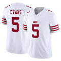 SF.49ers #5 Mike Evans Player White Limited Vapor F.U.S.E. Home Game BALCE Stitched Jerseys