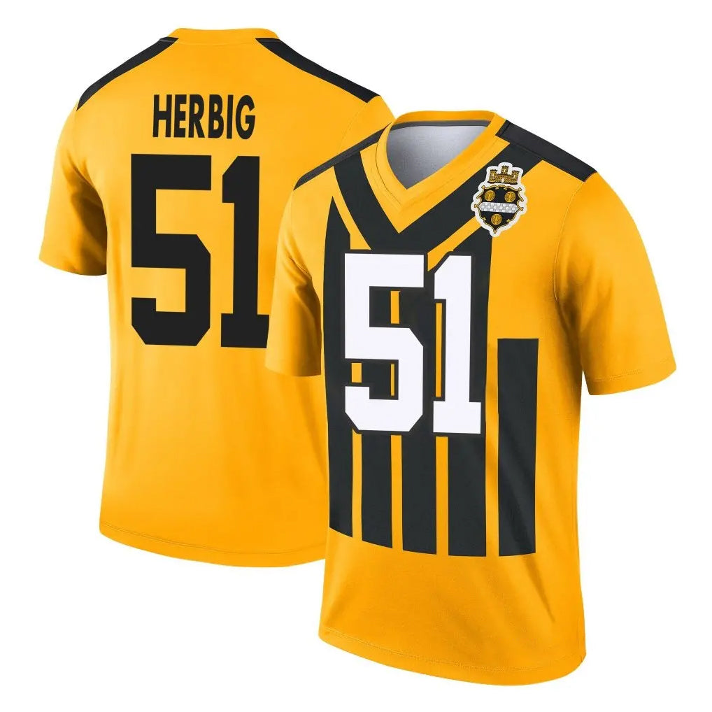 P.Steelers #51 Nick Herbig Player Gold Legend Limited 1933 Throwback Performance Home Game BALCE Stitched Jerseys