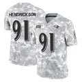 B.Ravens #91 Trey Hendrickson Player Arctic Camo Salute to Service Limited BALCE Stitched Jerseys