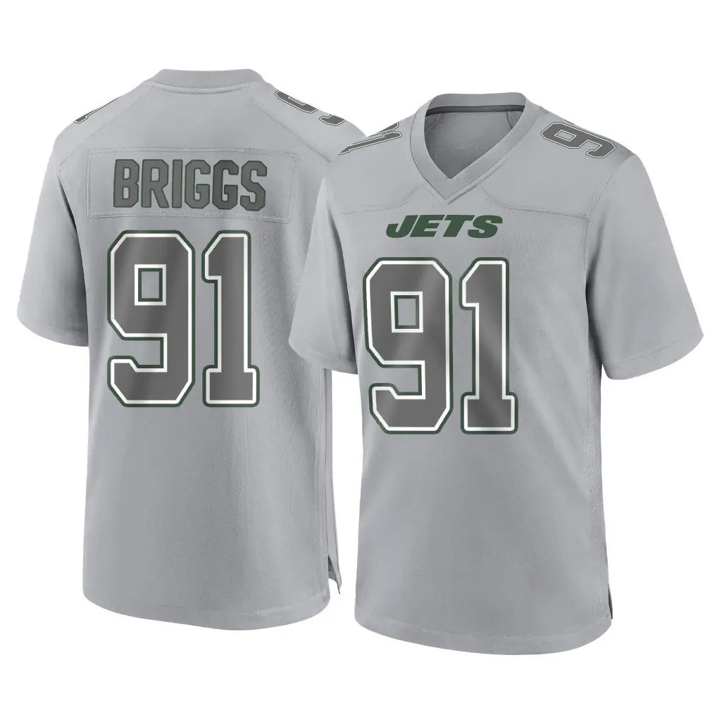 NY.Jets #91 Jowon Briggs Player Gray Limited Atmosphere Fashion Home Game BALCE Stitched Jerseys