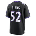 B.Ravens #52 Ray Lewis Player Black Home Game BALCE Stitched Jerseys