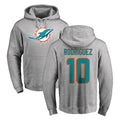 M.Dolphins #10 Jacob Rodriguez Player Gray LOGO Pullover Hoodies Limited BALCE Stitched Jerseys
