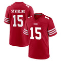 SF.49ers #15 De'Zhaun Stribling Player Red Game Home BALCE Stitched Jerseys