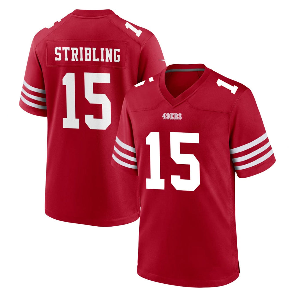 SF.49ers #15 De'Zhaun Stribling Player Red Game Home BALCE Stitched Jerseys