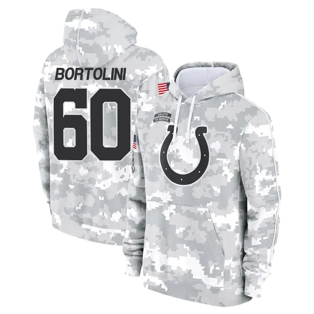 IN.Colts #60 Tanor Bortolini Player Arctic Camo Salute to Service Hoodies Limited Game BALCE Stitched Jerseys