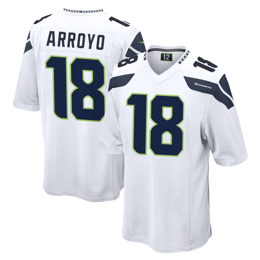 S.Seahawks #18 Elijah Arroyo Player White Home Game BALCE Stitched Jerseys