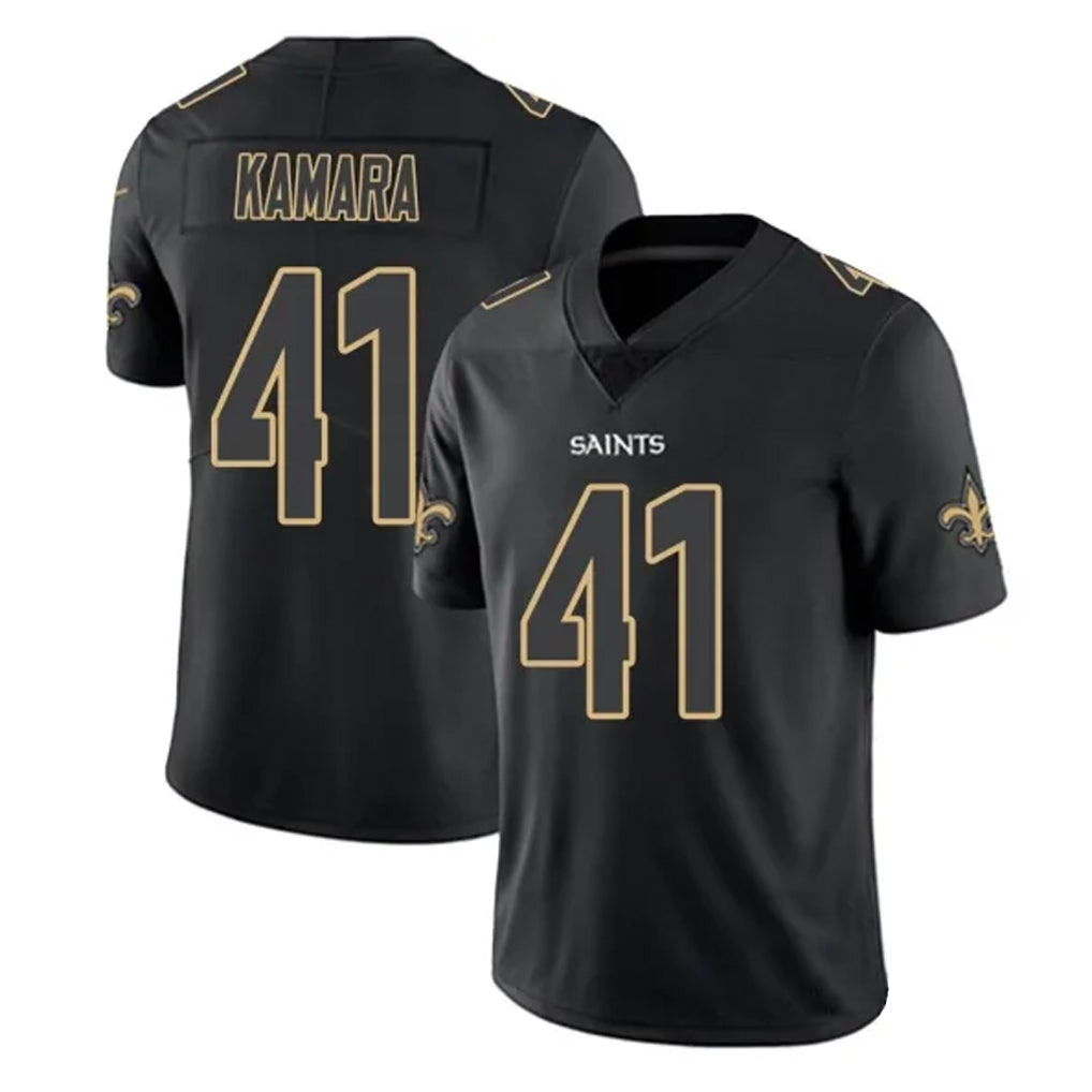 NO.Saints #41 Alvin Kamara Player Black Impact Limited Home Game BALCE Stitched Jerseys