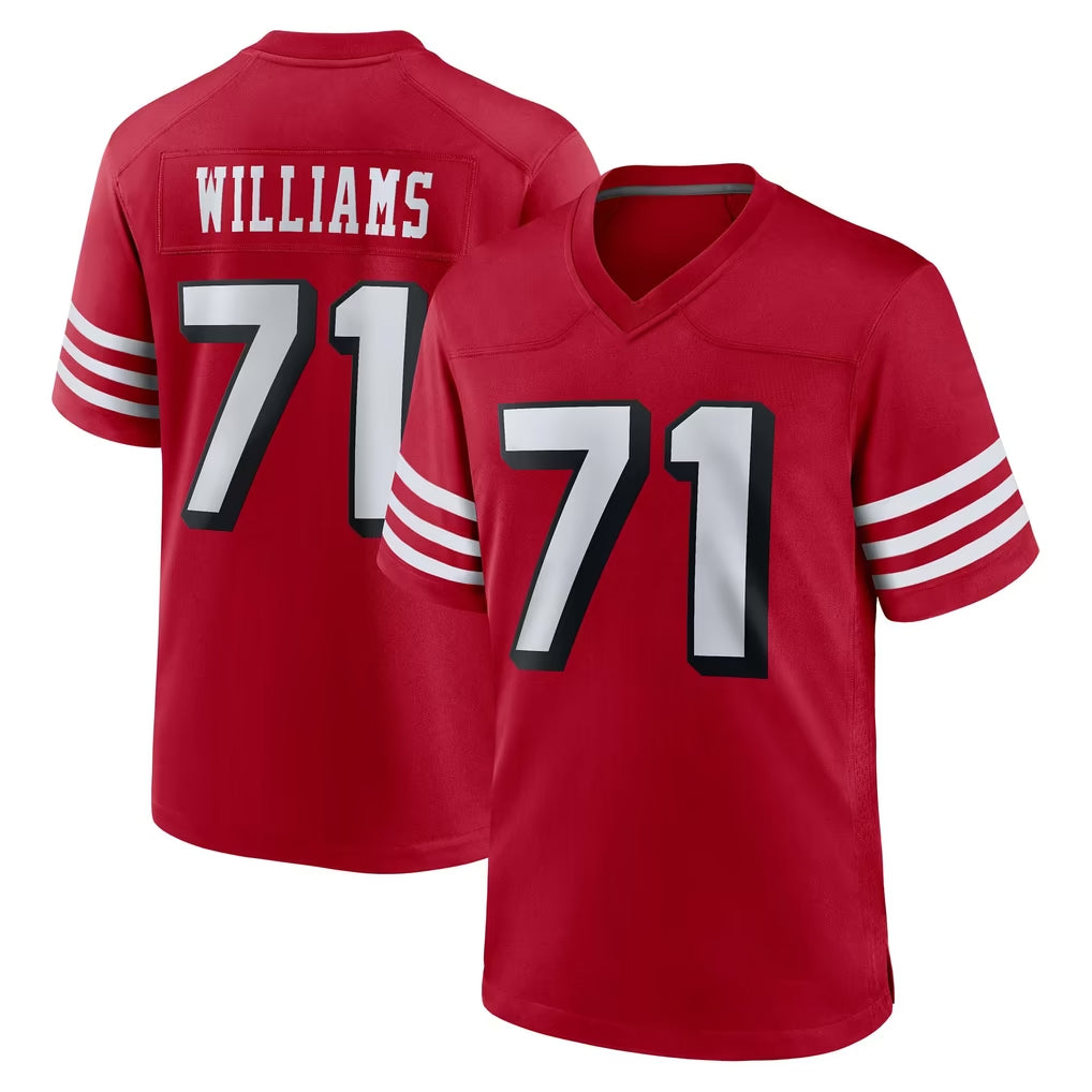 SF.49ers #71 Trent Williams Player Red Limited Alternate Home Game BALCE Stitched Jerseys