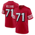 SF.49ers #71 Trent Williams Player Red Limited Alternate Home Game BALCE Stitched Jerseys