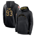 LA.Chargers #93 Teair Tart Player Black Salute to Service Hoodies Limited Game BALCE Stitched Jerseys