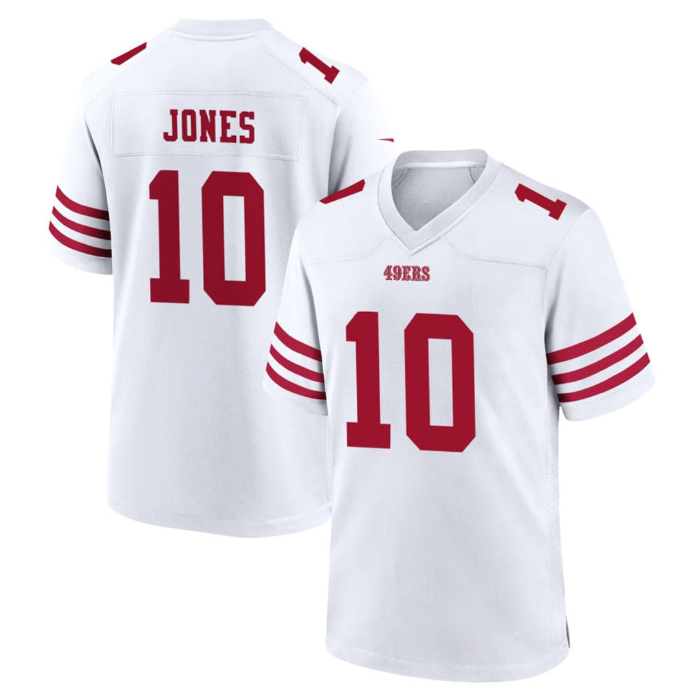 SF.49ers #10 Mac Jones Player White Game Home BALCE Stitched Jerseys
