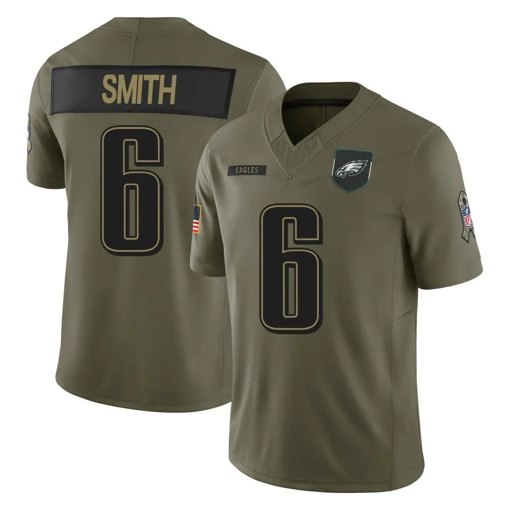 P.Eagles #6 DeVonta Smith Player Olive 2025 Salute To Service Limited BALCE Stitched Jerseys