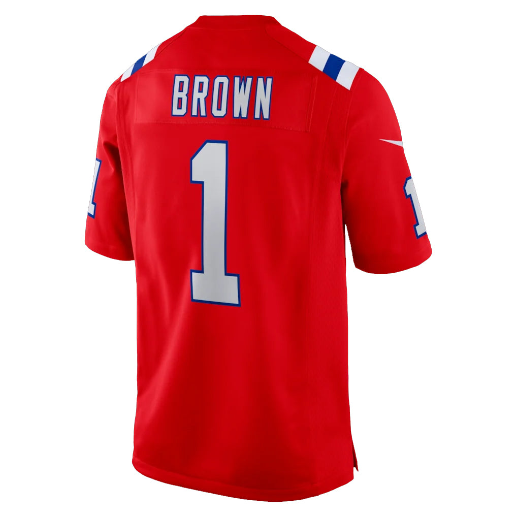 NE.Patriots #1 A.J. Brown Player Red Home Game BALCE Stitched Jerseys