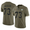 M.Dolphins #73 Austin Jackson Player Olive Salute To Service Limited BALCE Stitched Jerseys