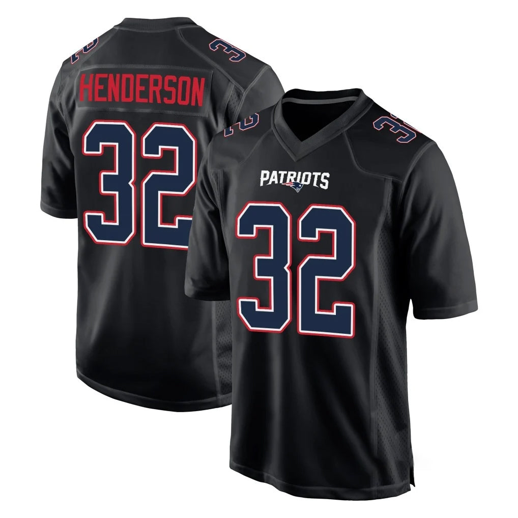 NE.Patriots #32 TreVeyon Henderson Player Carbon Fashion Limited Home Game BALCE Stitched Jerseys