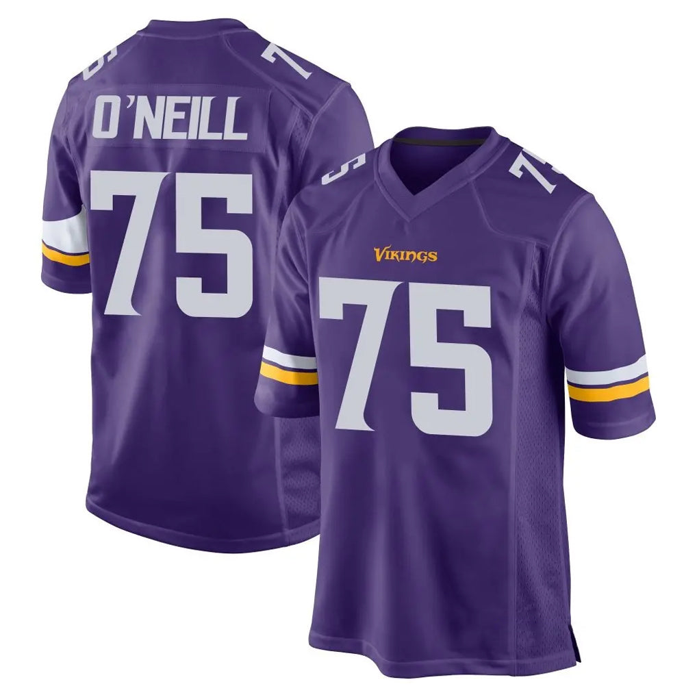 M.Vikings #75 Brian O'Neill Player Purple Home Game BALCE Stitched Jerseys