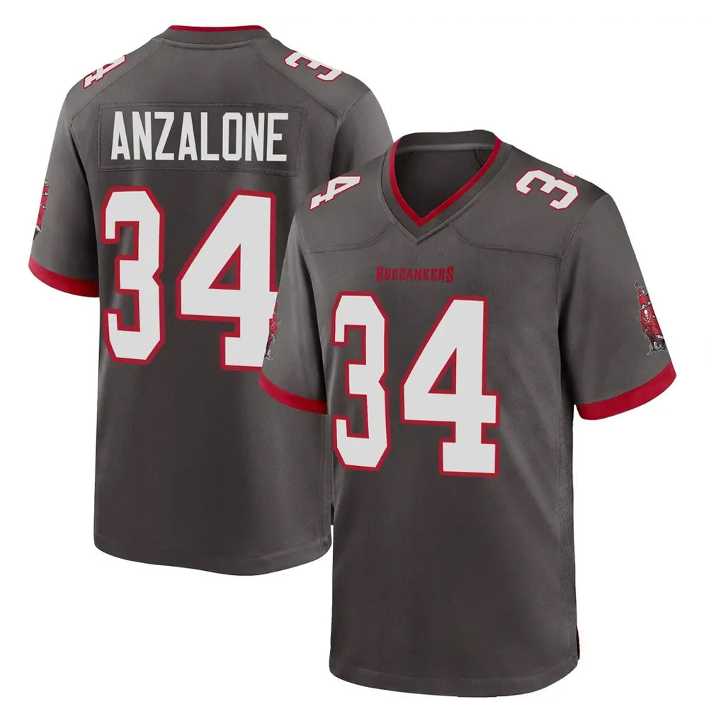 TB.Buccaneers #34 Alex Anzalone Player Pewter Alternate Home Game BALCE Stitched Jerseys