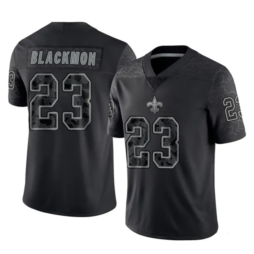 NO.Saints #23 Julian Blackmon Player Black Limited Reflective Home Game BALCE Stitched Jerseys