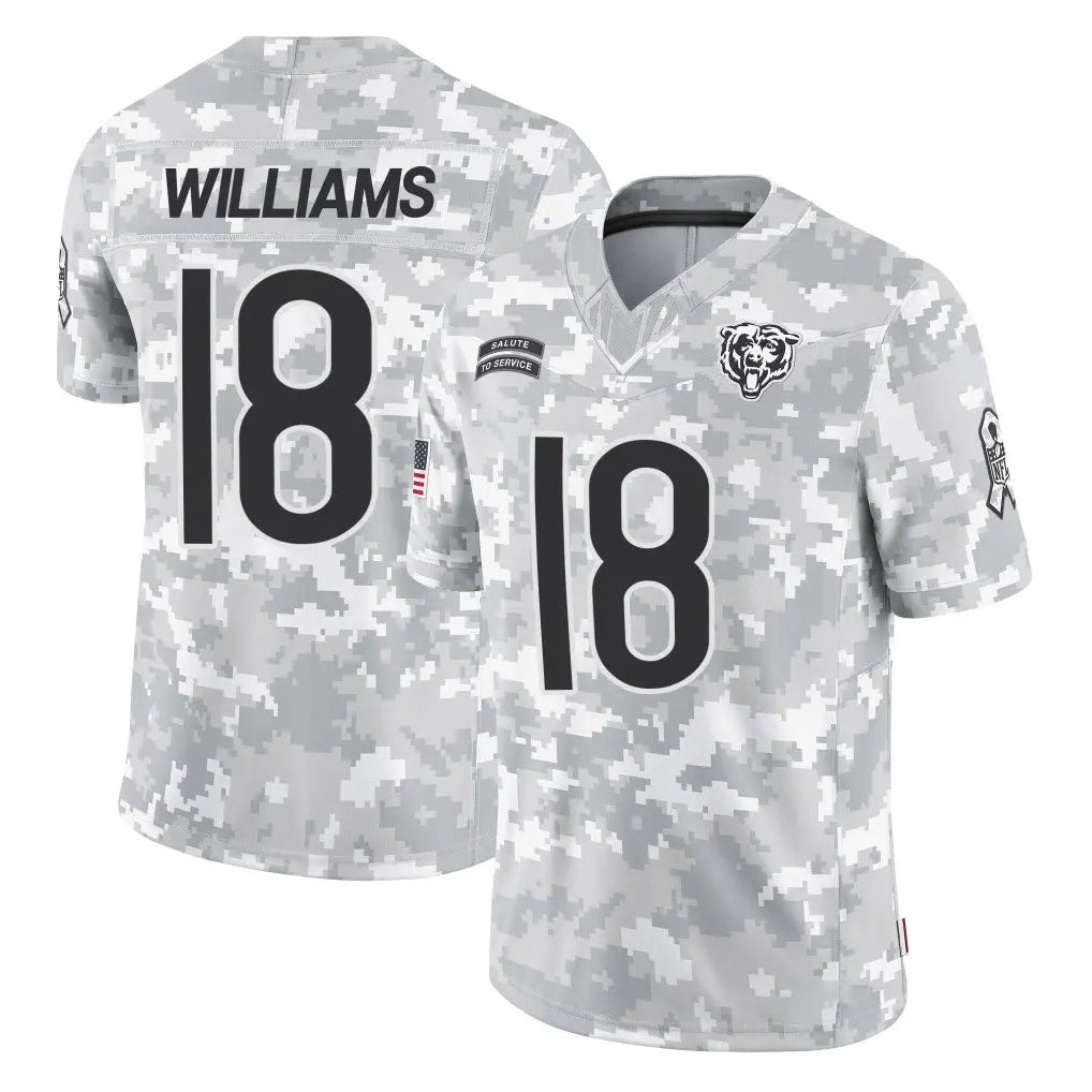 C.Bears #18 Caleb Williams Player Arctic Camo Salute to Service Limited BALCE Stitched Jerseys