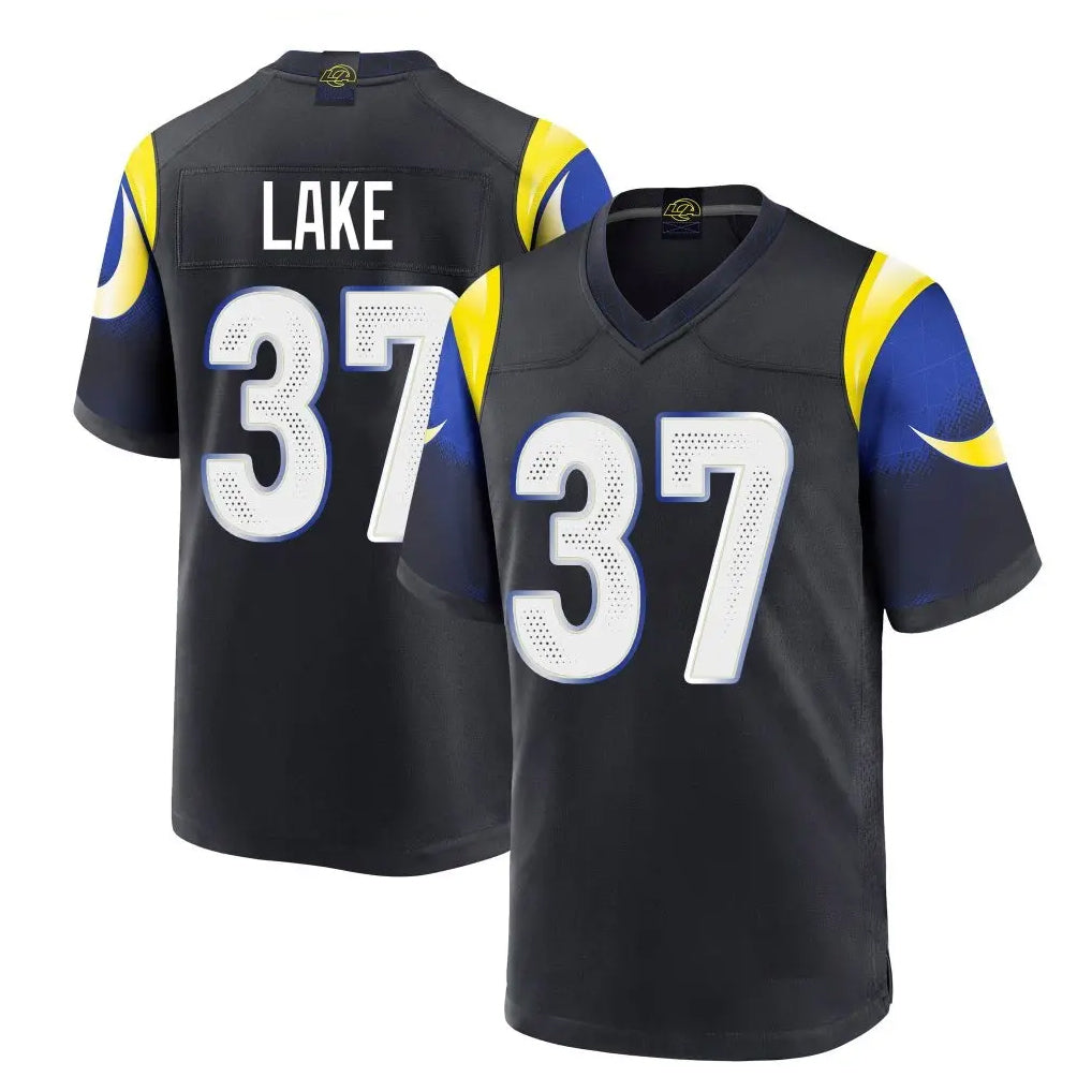 LA.Rams #37 Quentin Lake Player Black Midnight Rivalries Collection Home Game BALCE Stitched Jerseys