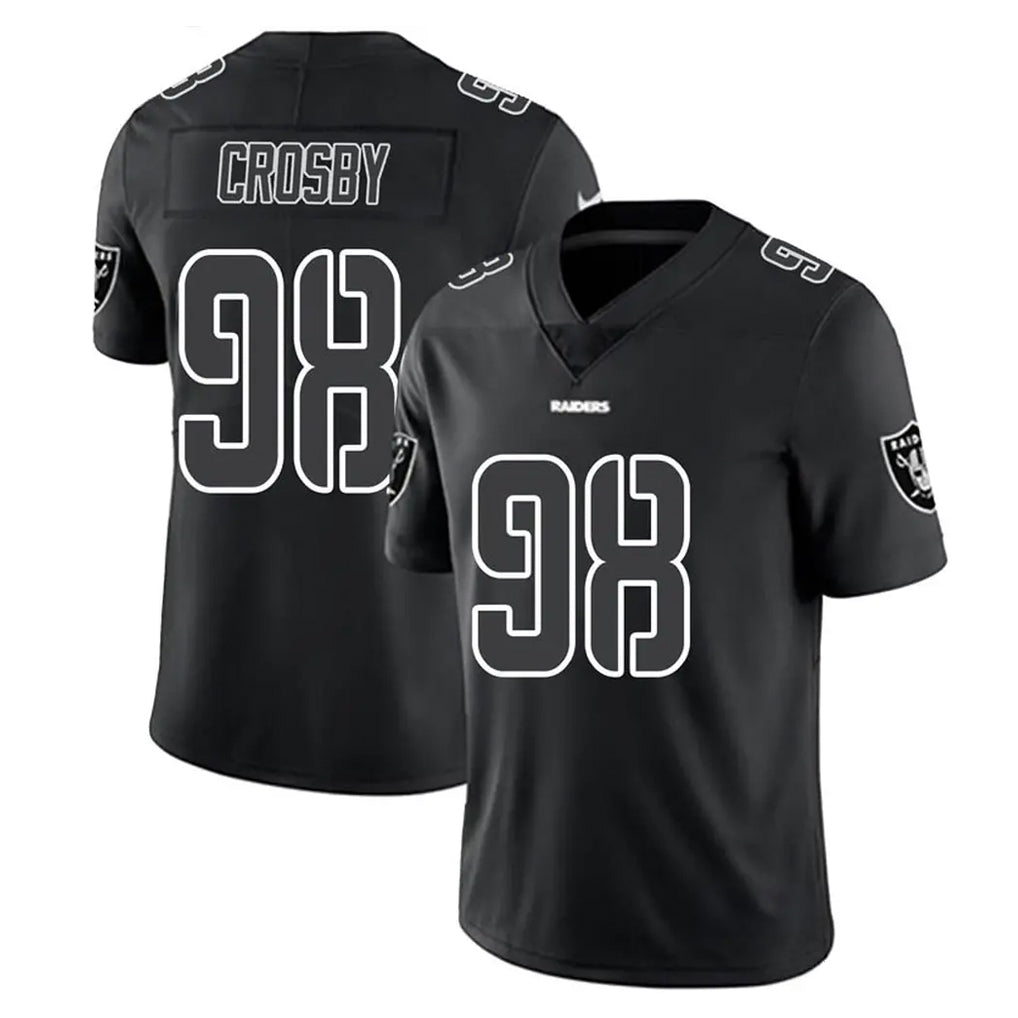 LV.Raiders #98 Maxx Crosby Player Black Limited Black Impact Home Game BALCE Stitched Jerseys