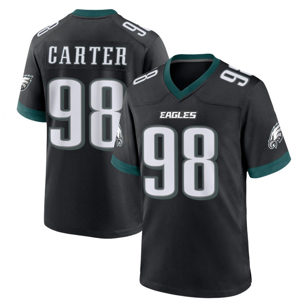 P.Eagles #98 Jalen Carter Player Black Game Home BALCE Stitched Jerseys