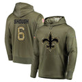 NO.Saints #6 Tyler Shough Player Olive Salute to Service Pullover Hoodies Home Game BALCE Stitched Jerseys