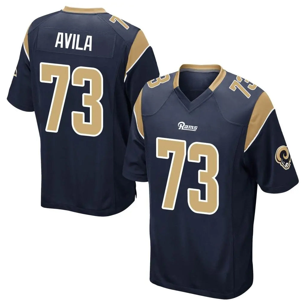 LA.Rams #73 Steve Avila Player Navy Home Game BALCE Stitched Jerseys