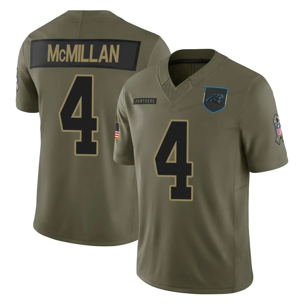 C.Panthers #4 Tetairoa McMillan Player Olive Salute to Service Limited Home Game BALCE Stitched Jerseys