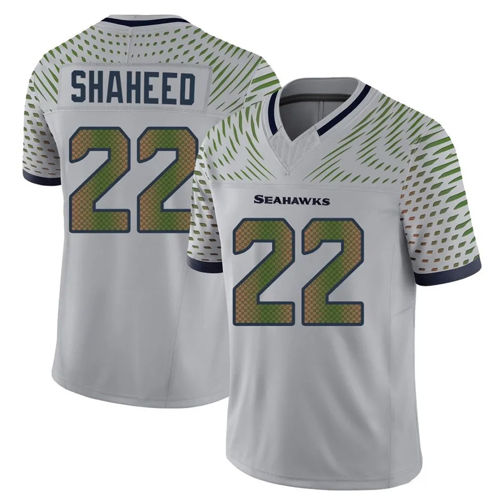 S.Seahawks #22 Rashid Shaheed Player Grey Limited 2025 Rivalries Collection Home Game BALCE Stitched Jerseys