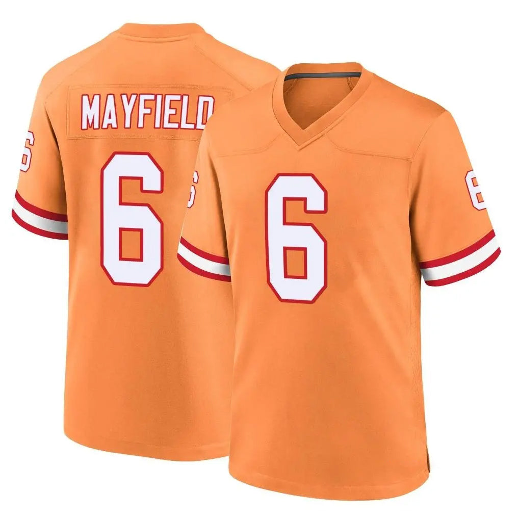 TB.Buccaneers #6 Baker Mayfield Player Orange Throwback Home Game BALCE Stitched Jerseys