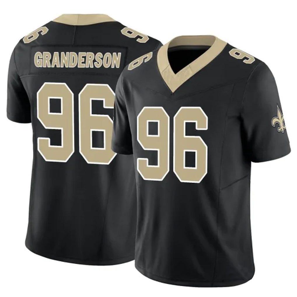 NO.Saints #96 Carl Granderson Player Black Limited Vapor F.U.S.E. Home Game BALCE Stitched Jerseys