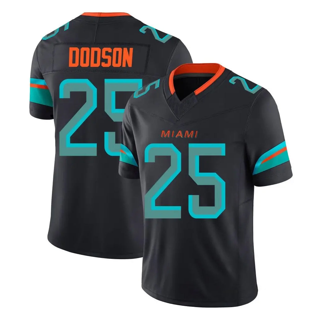 M.Dolphins #25 Tyrel Dodson Player Black Limited Pitch Rivalries Collection Home Game BALCE Stitched Jerseys