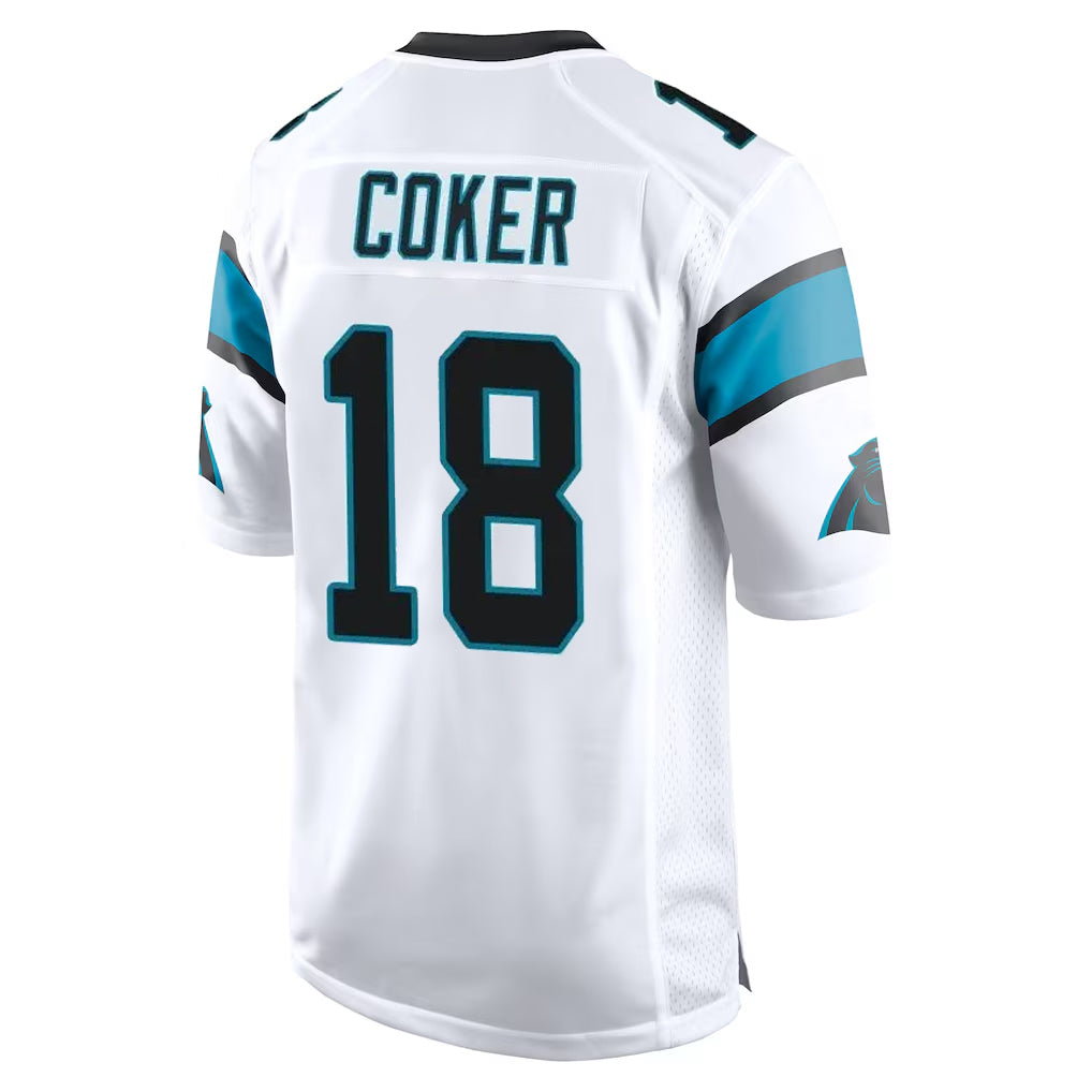 C.Panthers #18 Jalen Coker Player White Game BALCE Stitched Jerseys