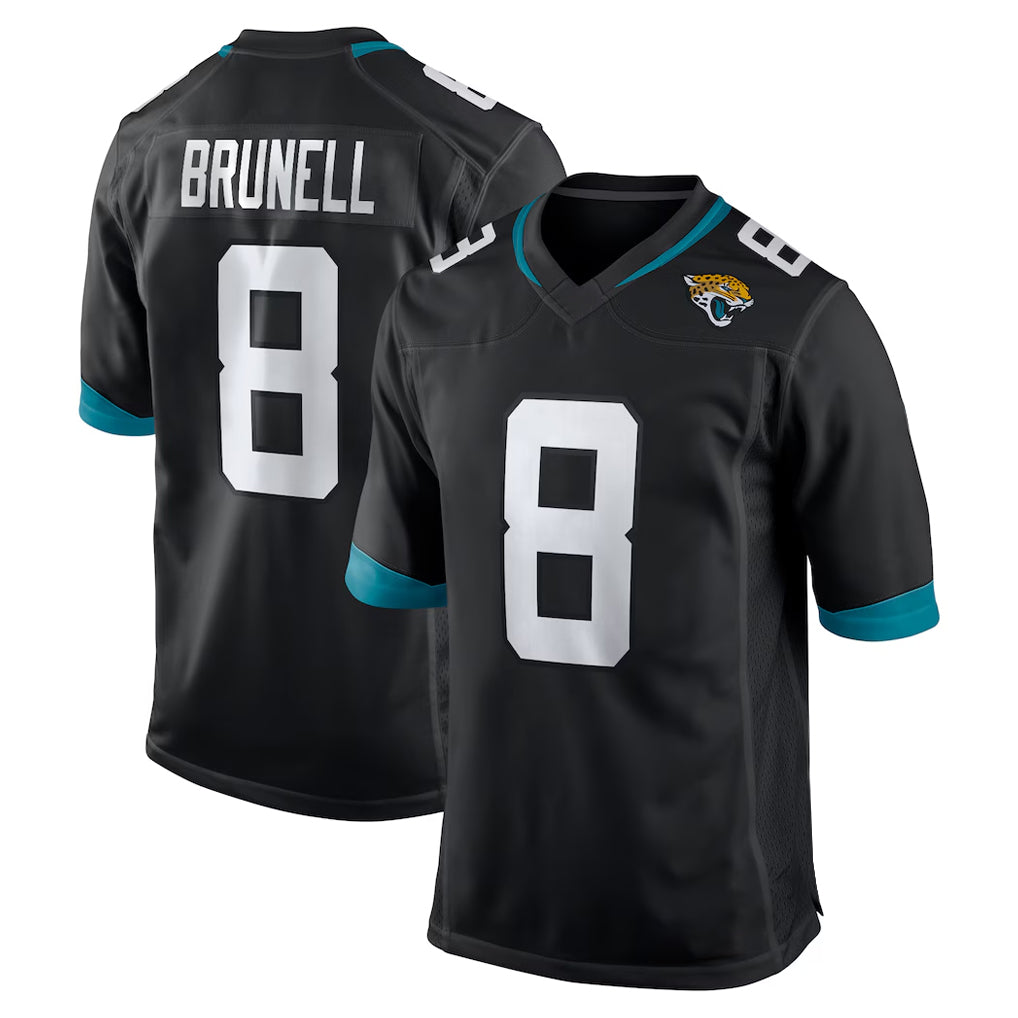 J.Jaguars #8 Mark Brunell?Player Black Home Game BALCE Stitched Jerseys