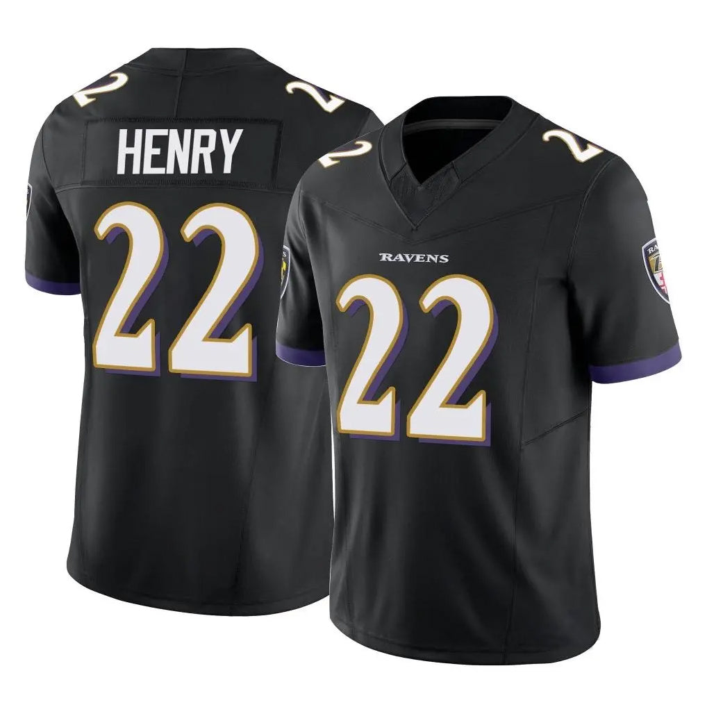 B.Ravens #22 Derrick Henry Player Black Limited Home Game BALCE Stitched Jerseys