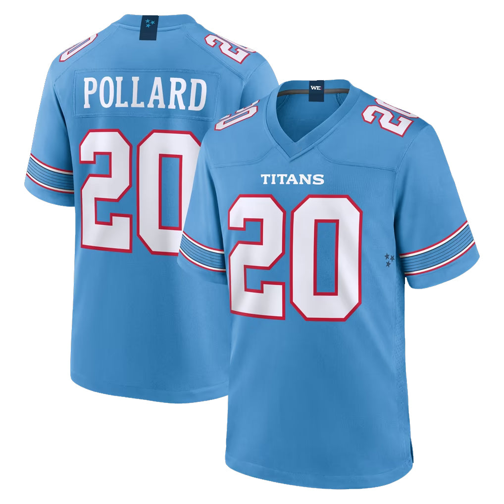 T.Titans #20 Tony Pollard Player Light Blue 2026 Game Home BALCE Stitched Jerseys