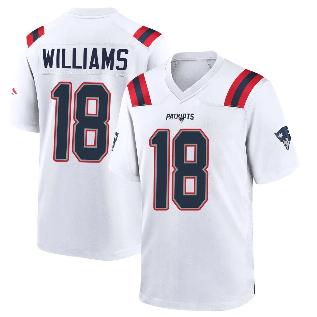 NE.Patriots #18 Kyle Williams Player White Home Game BALCE Stitched Jerseys