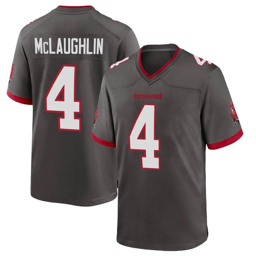 TB.Buccaneers #4 Chase McLaughlin Player Pewter Alternate Home Game BALCE Stitched Jerseys